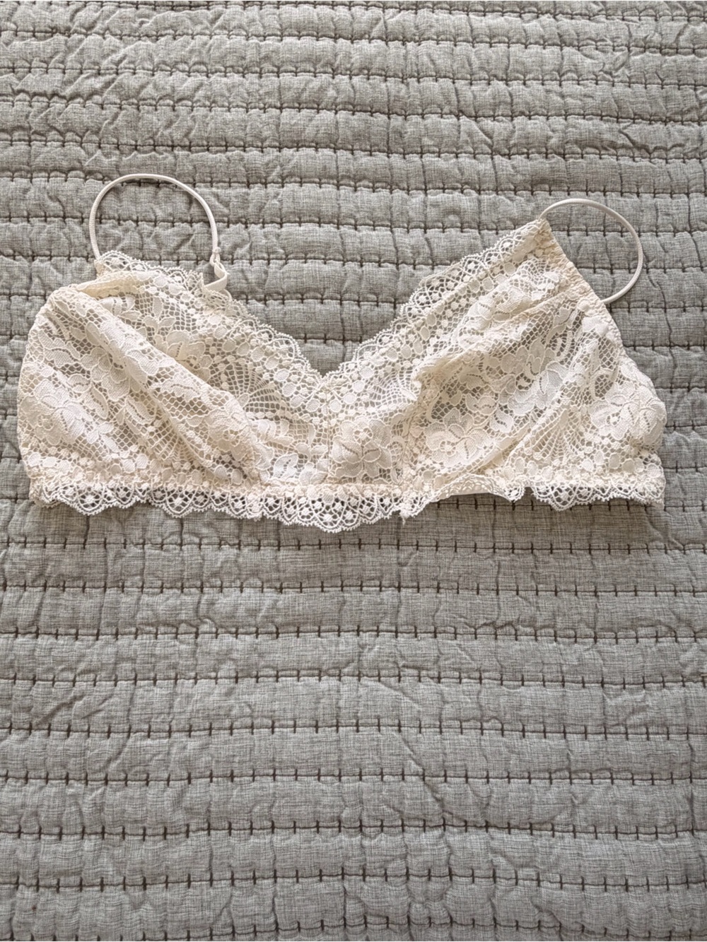Free People Ivory Floral Lace Bralette